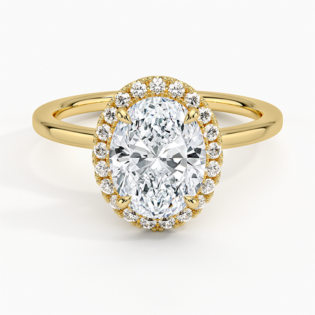 18K Yellow Gold Vienna Halo Diamond Ring