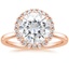 14K Rose Gold Vienna Halo Diamond Ring, smalltop view