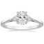 18K White Gold Trillion Cut Three Stone Diamond Ring, smalltop view