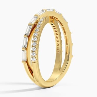 Baguette and Round Lab Diamond Crossover Ring (1/2 ct. tw.)