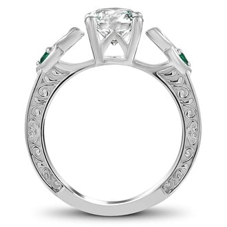 Custom Celtic Emerald and Diamond Ring