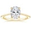 18K Yellow Gold Petite Secret Halo Diamond Ring, smalltop view