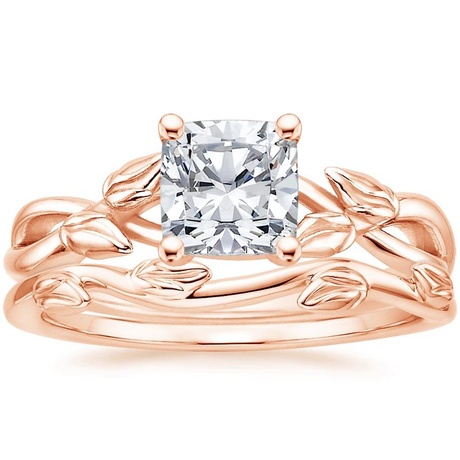 14K Rose Gold Budding Willow Ring with Winding Willow Ring