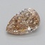 0.52 Ct. Light  Brown Pear Lab Grown Diamond