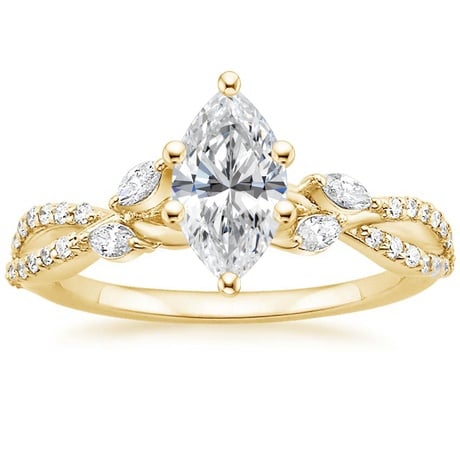 18K Yellow Gold Luxe Willow Diamond Ring (1/4 ct. tw.) with Luxe Winding Willow Diamond Ring (1/4 ct. tw.)