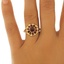 The Bougainvillea Ring, smalltop view on a hand