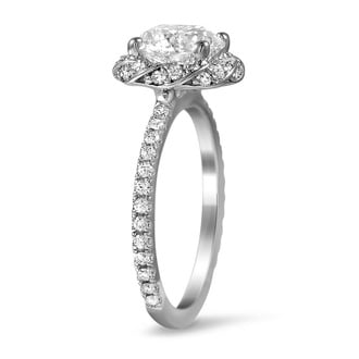 Custom Twisting Halo Diamond Ring
