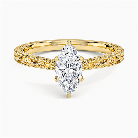 Engraved Engagement Ring - Elsie