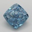 3.16 Ct. Fancy Vivid  Blue Cushion Lab Grown Diamond