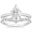 18KW Moissanite Freesia Ring with Curved Versailles Diamond Ring, smalltop view