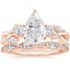 14K Rose Gold Three Stone Willow Diamond Ring (1/3 ct. tw.) with Luxe Winding Willow Diamond Ring (1/4 ct. tw.)