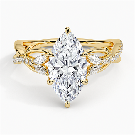18K Yellow Gold Garland Diamond Ring