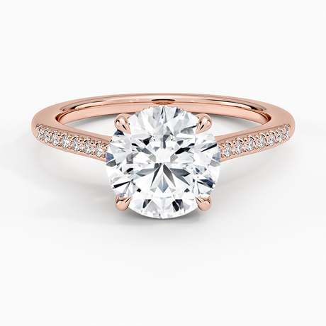 14K Rose Gold Lissome Half Coverage Diamond Ring
