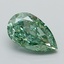 1.28 Ct. Fancy Vivid Green Pear Lab Grown Diamond