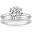 18K White Gold Hazel Ring with Petite Comfort Fit Wedding Ring