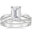 PT Moissanite Twisted Vine Ring with Petite Twisted Vine Diamond Ring (1/8 ct. tw.), smalltop view