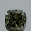 1.53 Ct. Fancy Vivid Green Cushion Lab Grown Diamond