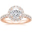 14K Rose Gold Sienna Halo Three-Quarter Coverage Diamond Ring (3/4 ct. tw.), smalltop view