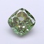 1.77 Ct. Fancy Vivid Green Cushion Lab Grown Diamond