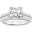 18K White Gold Jade Trau Satin Esthética Solitaire Ring with Jade Trau Satin Esthética Ring