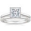 18K White Gold Margot Ring with Petite Comfort Fit Wedding Ring
