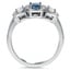 Three Stone Oval Sapphire Halo Ring, smallside view