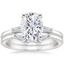 18KW Moissanite Tapered Baguette Diamond Bridal Set, smalltop view