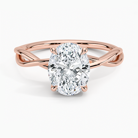 14K Rose Gold Alya Twist Solitaire Ring