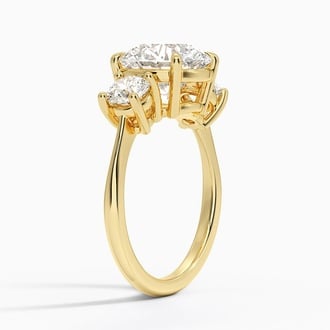 Luxe Selene Three Stone with 3ct Round Certified Lab Diamond in 18K Yellow Gold