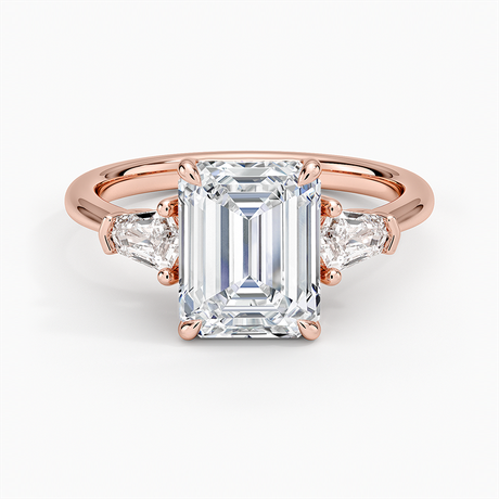 14K Rose Gold Shield Cut Three Stone Diamond Ring (1/4 ct. tw.)
