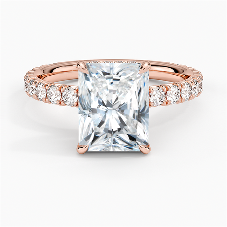14K Rose Gold Perfect Fit French Pavé Diamond Ring