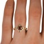 The Kirsi Ring, smallzoomed in top view on a hand
