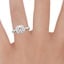 Platinum Petite Twisted Vine Halo Diamond Ring (1/4 ct. tw.), smallzoomed in top view on a hand