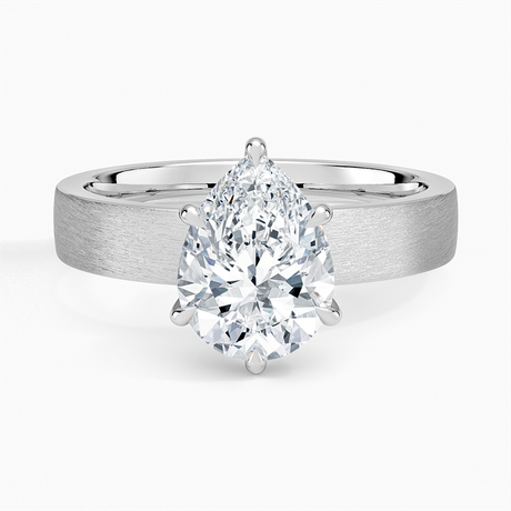Platinum Peyton 4mm Satin Finish Solitaire Ring
