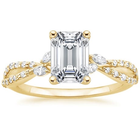18K Yellow Gold Luxe Willow Diamond Ring (1/4 ct. tw.) with Luxe Winding Willow Diamond Ring (1/4 ct. tw.)