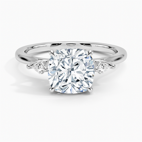 18K White Gold Petite Cometa Perfect Fit Three Stone Diamond Ring