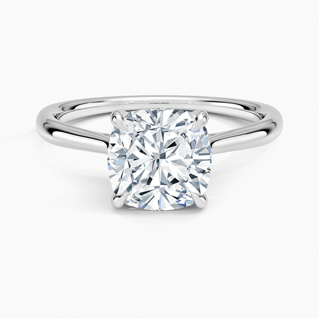 18K White Gold Freesia Cathedral Solitaire Ring