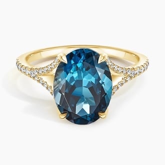 Jubilee London Blue Topaz and Diamond Cocktail Ring