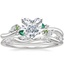 Platinum Arden Diamond Ring with Lab Emerald Accents with Winding Willow Diamond Ring