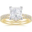 18KY Moissanite Ballad Diamond Ring (1/8 ct. tw.) with Flair Diamond Ring (1/6 ct. tw.), smalltop view