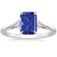 18K White Gold Trillion Cut Three Stone Diamond Ring, smalltop view