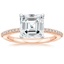 14K Rose Gold Delicate Shared Prong Diamond Ring, smalltop view