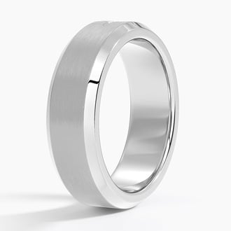 Caspian Diamond 6mm Wedding Ring in 14K White Gold