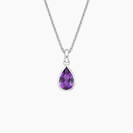 Diamond Amethyst Teardrop Necklace & Ring, Solitaire 3ct offers Amethyst Necklace & 3 G