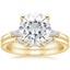 18KY Moissanite Tapered Baguette Diamond Bridal Set, smalltop view