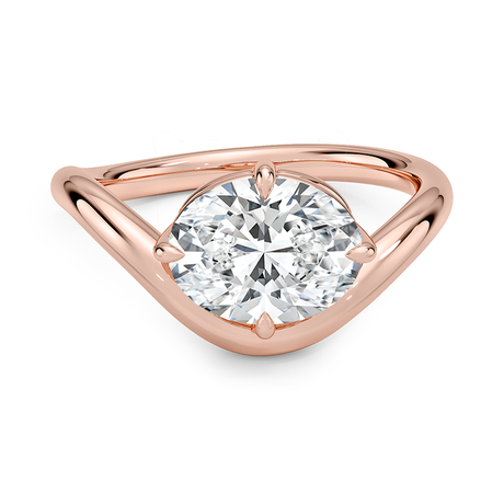14K Rose Gold Silhouette Solitaire Ring