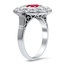 The Vedette Ring, smalltop view on a hand