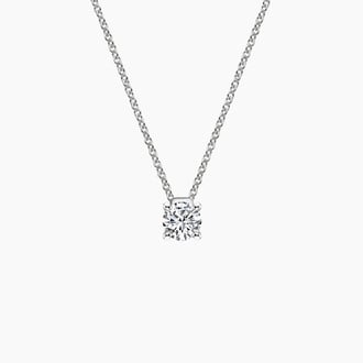 Floating Solitaire Pendant in 18K White Gold