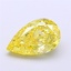 1.53 Ct. Fancy Vivid  Yellow Pear Lab Grown Diamond