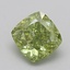 1.05 Ct. Fancy Vivid  Green Cushion Lab Grown Diamond